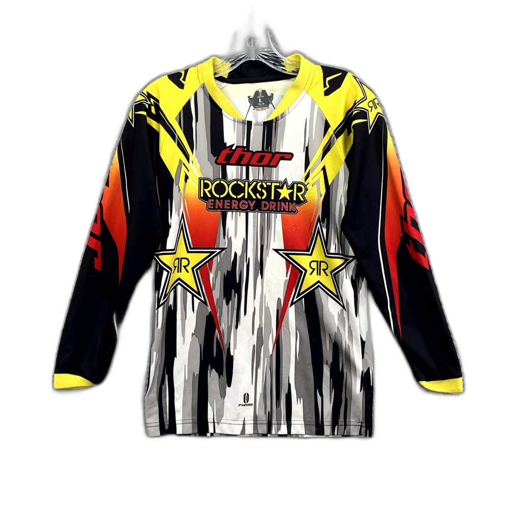 Vintage Phase Rockstar Energy Drink Motocross Jersey Youth Large Sportswear Y2K